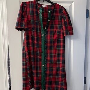 Plaid Button-Up Dress
